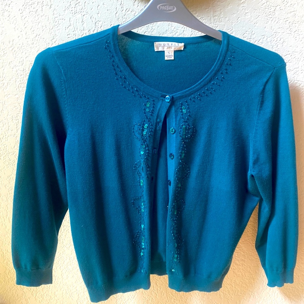 Outfit L turquoise Cardin